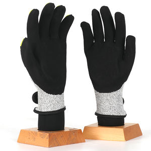 HPPE-guantes de trabajo mecánicos de fibra de vidrio, resistentes al corte, antigolpes, TPR, revestimiento de nitrilo, seguridad - Product Image 3