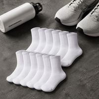 Chaussettes de sport rembourrées en coton blanc pour hommes, respirantes et anti-humidité, avec soutien de la voûte plantaire, vente en gros