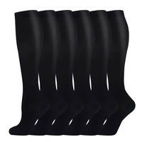 Chaussettes de compression sportives unies pour hommes et femmes, en nylon tricoté doux, pour la grossesse, 20-30 mmHg