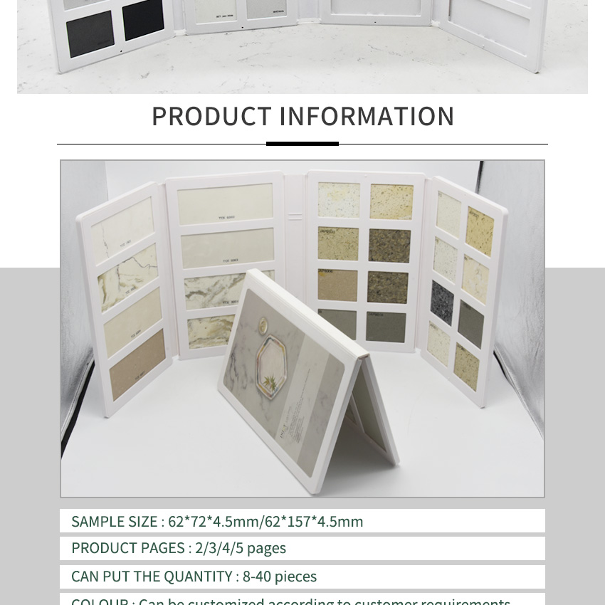 Plastic Display Books Factory Custom Panel Mosaic Marble Samples Folder Catalog Granite Quartz Stone Ceramics Tile Sample Book