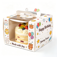 Boîtes à gâteaux roses personnalisées pour enfants avec poignée, emballage cadeau mignon à motif de dessin animé pour boulangerie - Vente en gros