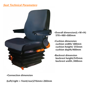 Siège pneumatique de tracteur Fourniture d'usine de suspension pneumatique de qualité 12V/24V - Product Image 3