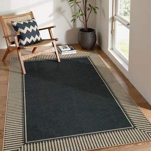Alfombra a Cuadros Wan Xinlong, Rectangular, Moderna, Antideslizante, para Interiores y Exteriores, Sala de Estar, Dormitorio, 5x8 Pies, Lavable con Agua, Limpieza con un Paño - Product Image 3