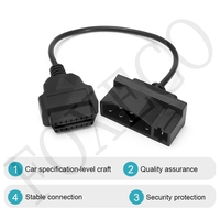 Conectores de Programación y Depuración de Automóviles Profesionales FOXECO de Grado Automotriz, 7 Pines, OBD II, Núcleo de Cobre, Aislamiento de PVC, 12V