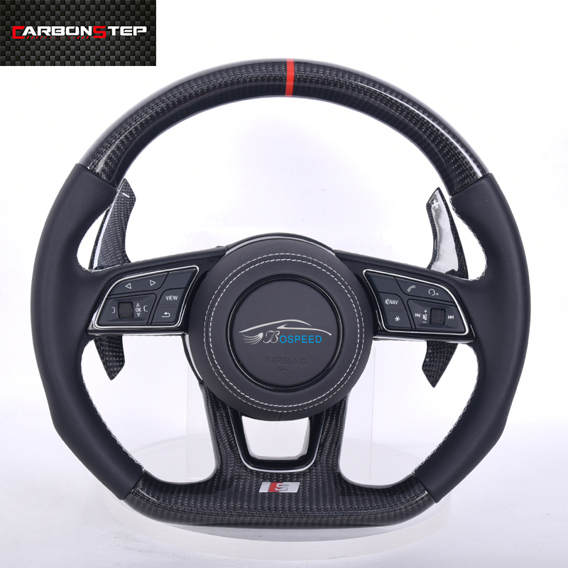 Модифицированное рулевое колесо из натуральной кожи и углеродного волокна для Audi S3 S4 S5 S6 S7