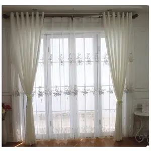 Einfacher moderner Stil Spitzen vorhänge fertiger transparenter Stick vorhang für das Wohnzimmer Schlafzimmer