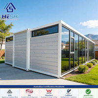 Maison préfabriquée extensible de style villa, conforme aux normes australiennes, 30 pieds, 2-3 chambres, salle de bain, maisonnette