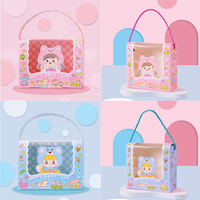 Clair Windows dessin animé poignée cadeau retour boîte papier doux faveur boîtes d'emballage pour enfants joyeux anniversaire bébé douche fête décor