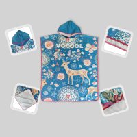 Poncho de surf en microfibre suédée imprimé sur mesure, poncho de plage à capuche, serviette de bain, robe de change