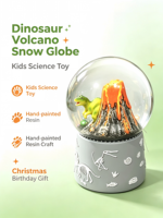 Globe à neige à thème dinosaure en résine polie avec impression numérique, scène de Noël, décoration pour boutique de cadeaux, vente en gros