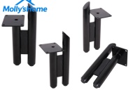 Pieds de meubles en métal à double tube de 10 pouces, noir mat, inclinés, pour canapé, armoire, table, bureau, quincaillerie de bricolage