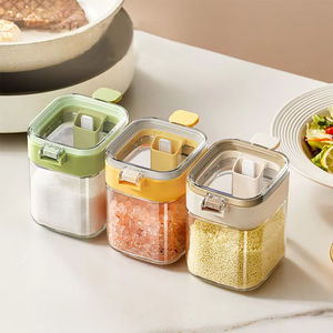 Caja de Condimentos Multifuncional con Tapa Antipolvo y Cuchara para Almacenamiento de Especias en Encimera (Frasco de Vidrio para Sal y Azúcar) - Product Image 6