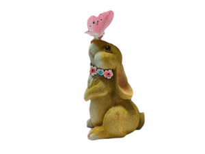 Personnalisable 3D Animal Lapin Éclairage Solaire Jardin Décoration Résine Artisanat pour Extérieur Maison Art Papillon Fait Main Lapin - Product Image 6