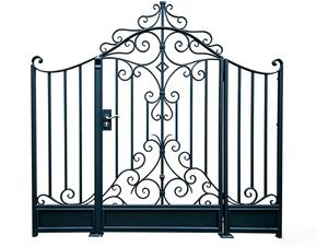 <span class=keywords><strong>Portail</strong></span> en fer forgé de style européen classique - Porte d'entrée ornementale artisanale pour villa et jardin, finition durable avec revêtement en poudre - Product Image 1