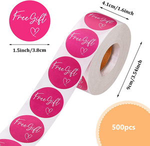 500Pcs Quà Tặng Miễn Phí Thư Nhãn Sticker Văn Phòng Phẩm Nguồn Cung Cấp Màu Hồng Cảm Ơn Bạn Sticker Cho Doanh Nghiệp Nhỏ Gói Thẻ 1 Inch - Product Image 2