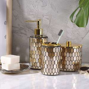 Modern Style Mirror Mosaic Glass <b>Bathroom</b> <b>Accessory</b> Four-Piece <b>Set</b> Factory Supplied for Home Decoration - Product Image 3