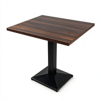 Table à manger moderne et simple en panneaux de mélamine avec base en métal, table multifonctionnelle pour salle à manger, table de restaurant commerciale