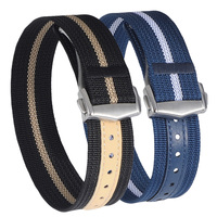Bracelet de montre en tissu sport avec boucle déployante 20mm 22mm, vente en gros d'usine