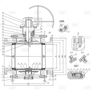 Full-bore Forged Flange Fixed Ball Q347HF-25C CF8 Anti-corrosion Paint Q347HF-25C Unrestricted Flow Path the Full-bore Design El - Product Image 1