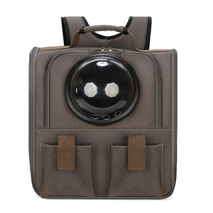 Cat canvas <b>backpack</b>, <b>large</b> capacity, portable pet bag, space pet capsule dog bag. - Product Image 4