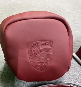 Fabricante venta naranja Nappa cuero coche <span class=keywords><strong>Interior</strong></span> asiento cubre acolchado bordado personalizado para Porsche 718 911 Cayman - Product Image 6