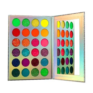Paleta de maquiagem colorida, paleta de maquiagem com 24 cores, luminosa, logotipo personalizado, sombra de olhos