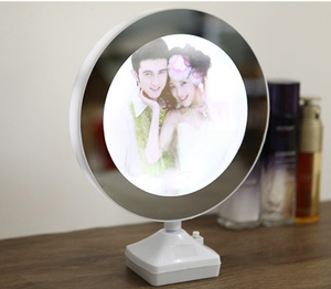 Personalized DIY Photo Frame Circular Makeup <b>Mirror</b> LED Light Sublimation Blank ABS Customizable Birthday Picture Display - Product Image 6