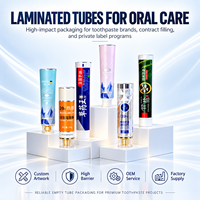 Tubes de dentifrice en aluminium et plastique de 50 ml, compressibles, avec bouchon à vis, logo personnalisé imprimé UV, emballage pour soins bucco-dentaires en vrac