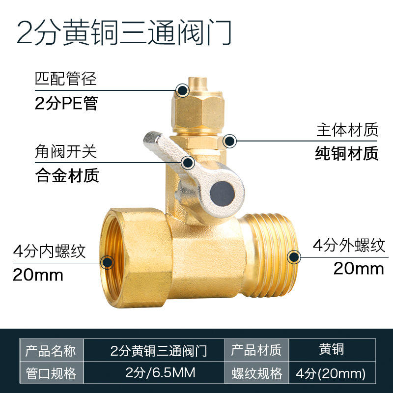 Tees de latón de 2 puntos [200 piezas/caja]