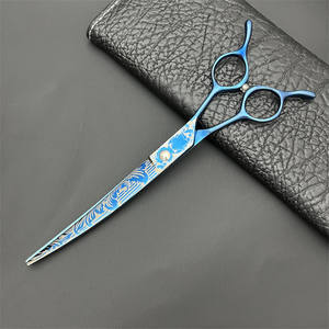 กรรไกรตัดขนสัตว์เลี้ยงบลูสตีล 7.5 นิ้ว ใบมีดตรง สแตนเลสสตีล คุณภาพสูง ระดับมืออาชีพ - Product Image 1