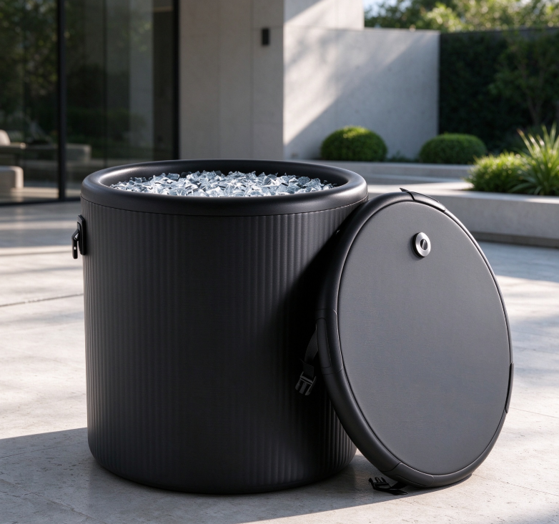 Portable Round Inflatable Ice Bath Tub PVC Cold Plunge Barrel With ...