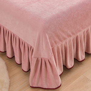 Vendita diretta nuova gonna da letto a base di latte oro spessa invernale Plus <span class=keywords><strong>velluto</strong></span> copripiumino a quattro pezzi Set di lenzuola - Product Image 1