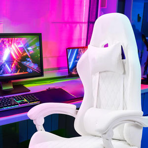 2025 Sillas <span class=keywords><strong>Gamer</strong></span> <span class=keywords><strong>Pro</strong></span> Best Selling Branco Ajustável Ergonômico Corrida Estilo Gaming Cadeira Reclinável Design Moderno para Meninas Gamers - Product Image 3