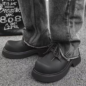 Zapatos Mocasines de Cuero Casuales Británicos para Hombre, con Cordones, Cerrados, con Suela Gruesa, Antideslizantes, Impermeables, Transpirables, Cómodos y Suaves para Oficina - Product Image 5