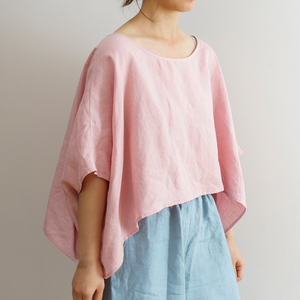 Vendita calda primavera estate <span class=keywords><strong>camicia</strong></span> da <span class=keywords><strong>donna</strong></span> a mezza manica <span class=keywords><strong>Kimono</strong></span> traspirante in puro lino per strada all'aperto - Product Image 4