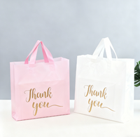 Sac à poignée personnalisé en polyéthylène recyclé réutilisable, sac en plastique pour épicerie, sacs à poignée pour vêtements
