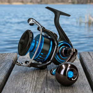 Carrete de Pesca Giratorio de Acero Inoxidable, Totalmente Metálico, para Mano Izquierda, Relación de Engranajes 5.2:1, Manivela Intercambiable, para Agua Dulce y Salada, Arrastre de 10 KG - Product Image 3