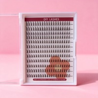 Bulu Mata Cluster Grosir dengan Bulu Mata Individual Mix CD Curl Natural Faux Mink DIY Lash Clusters Kit Logo Kustom
