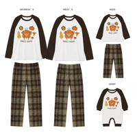 Gestalten Sie Ihre Eigenen Thanksgiving-Familien-Pyjamas: Danke-Tag Truthahn Ernte Rundhals Langarm-Oberteil und Hose Nachtwäsche-Set Großhandel