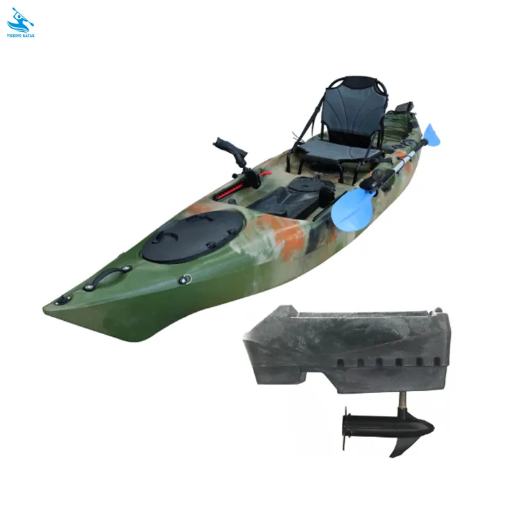 2018 caliente precio competitivo canoa sentado en la parte superior de pesca Motor Kayak con Trolling de Motor eléctrico