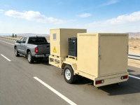 Centrale solaire hybride haute capacité sur remorque avec support diesel pour projets d'infrastructure, électricité fiable pour sites isolés