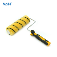 Recharge de rouleau à rayures jaunes et noires en peau de tigre avec poignée en plastique pour le Bangladesh rouleau peinture