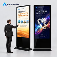 Kiosque intelligent, écran LCD vertical, affichage publicitaire, panneau interactif, signalisation numérique, totem avec écran tactile sur pied