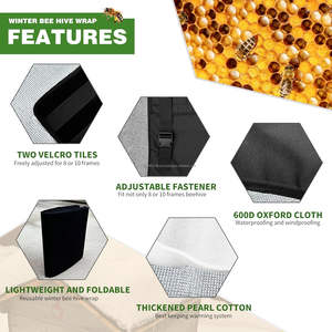 Envolturas de invierno ajustables para colmena de abejas, envoltura aislada de colmena nacional para colmenas de 8 y 10 marcos, cubierta de colmena de abejas, envoltura aislada de colmena - Product Image 6