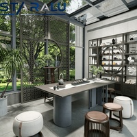 Véranda en aluminium haute résistance avec panneaux en verre trempé et structure résistante à la corrosion pour une performance extérieure durable