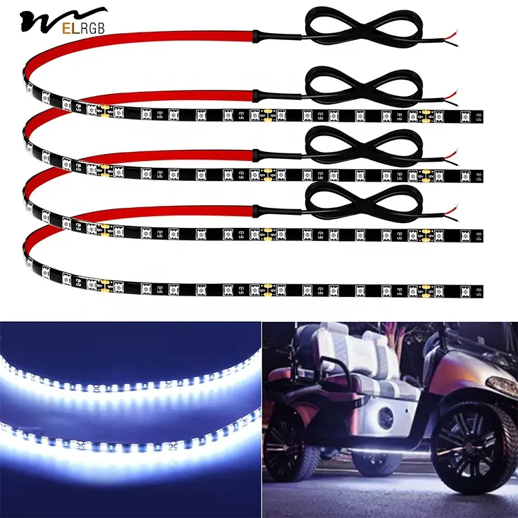 รถแถบไฟ LED 60.96 ซม.เชื่อมต่อแถบไฟ LED สีขาวสําหรับรถยนต์รถกอล์ฟบนเรือรถบรรทุกกันน้ํา 12V แถบไฟ LED