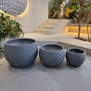 Macetas grandes grises del fabricante <span class=keywords><strong>de</strong></span> China, altas y modernas para el jardín del hogar, suelo duradero, centro comercial para plantar árboles y flores - Product Image 5