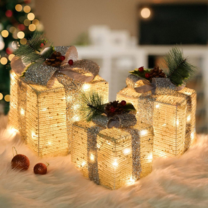 Elegant Wrought Iron Xmas Tree Statue Battery Operated <b>LED</b> Lighted Christmas Ornament for Shop Window Holiday Display - Product Image 4
