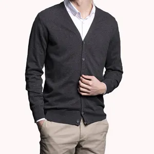 2024 Autumn Fashion Mens V-neck Cardigan Sweaters Custom Casual Cotton V-neck Cardigan Mens Sweaters