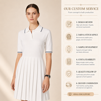 Robe pull d'été plissée à col polo en mélange de rayonne à manches courtes pour femme, marque privée